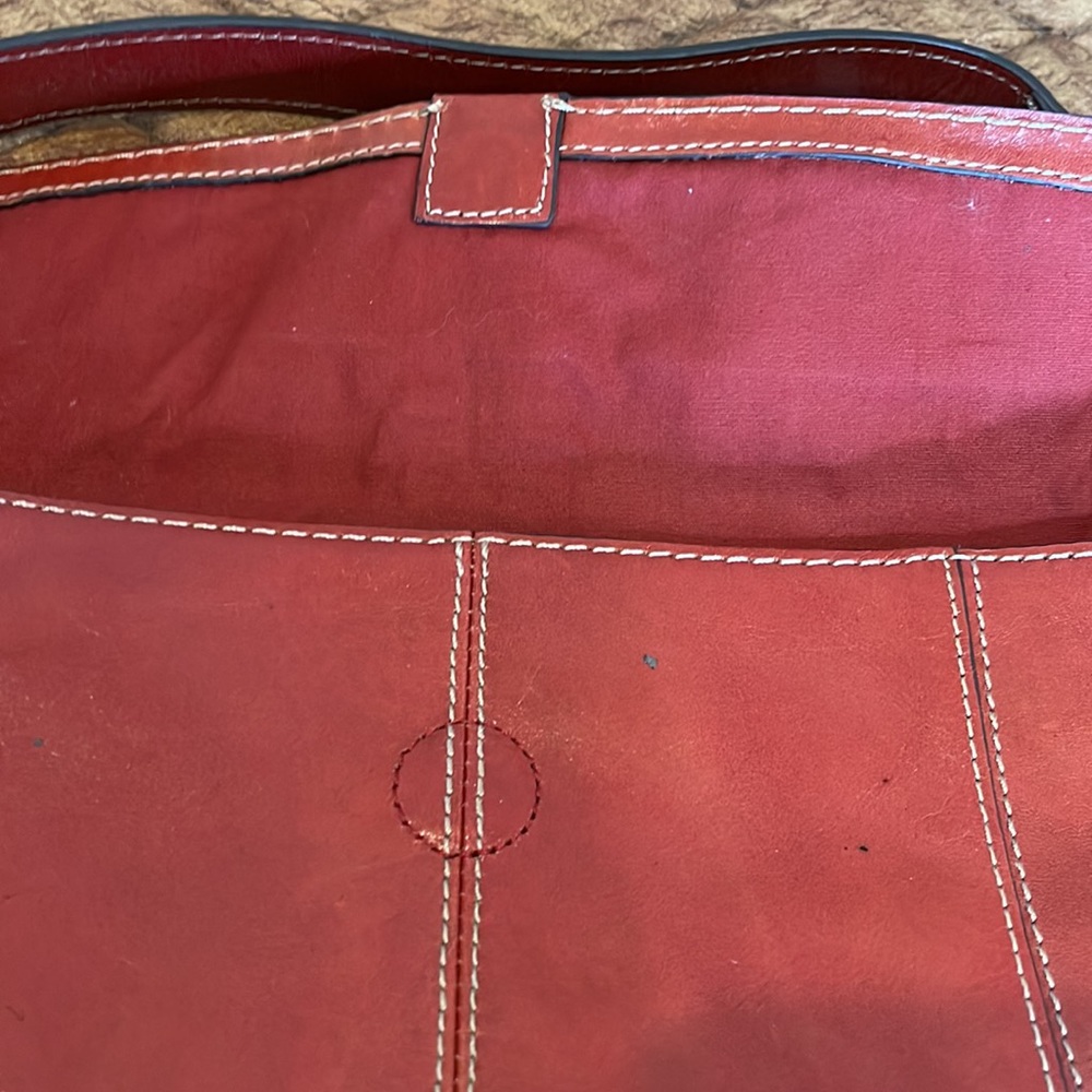 Fossil Red Leather Shoulder Clutch Wristlet - Picture 8 of 11